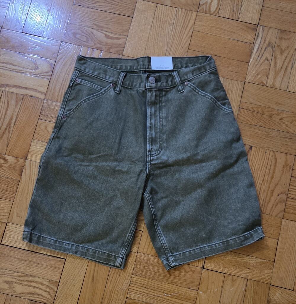 Nwt Calvin Klein Cargo Green Womens denim Shorts Sz 29